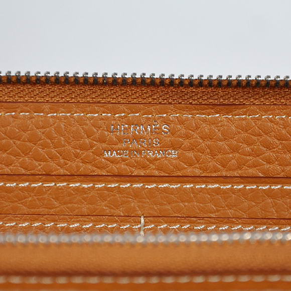 1:1 Quality Hermes Evelyn Long Wallet Zip Purse A808 Camel Replica